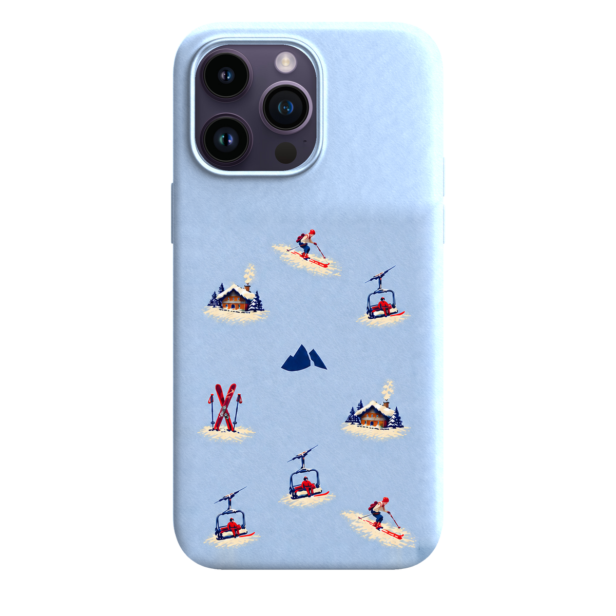MONTIÉS Atelier Case — Alpine Club Glacier — iPhone 14 Pro Max. Exacte Apple-model/kleuridentiteit nog niet sluitend bevestigd. Conceptvisualisatie; fysieke MONTIÉS-hoesgeometrie nog niet bevestigd.